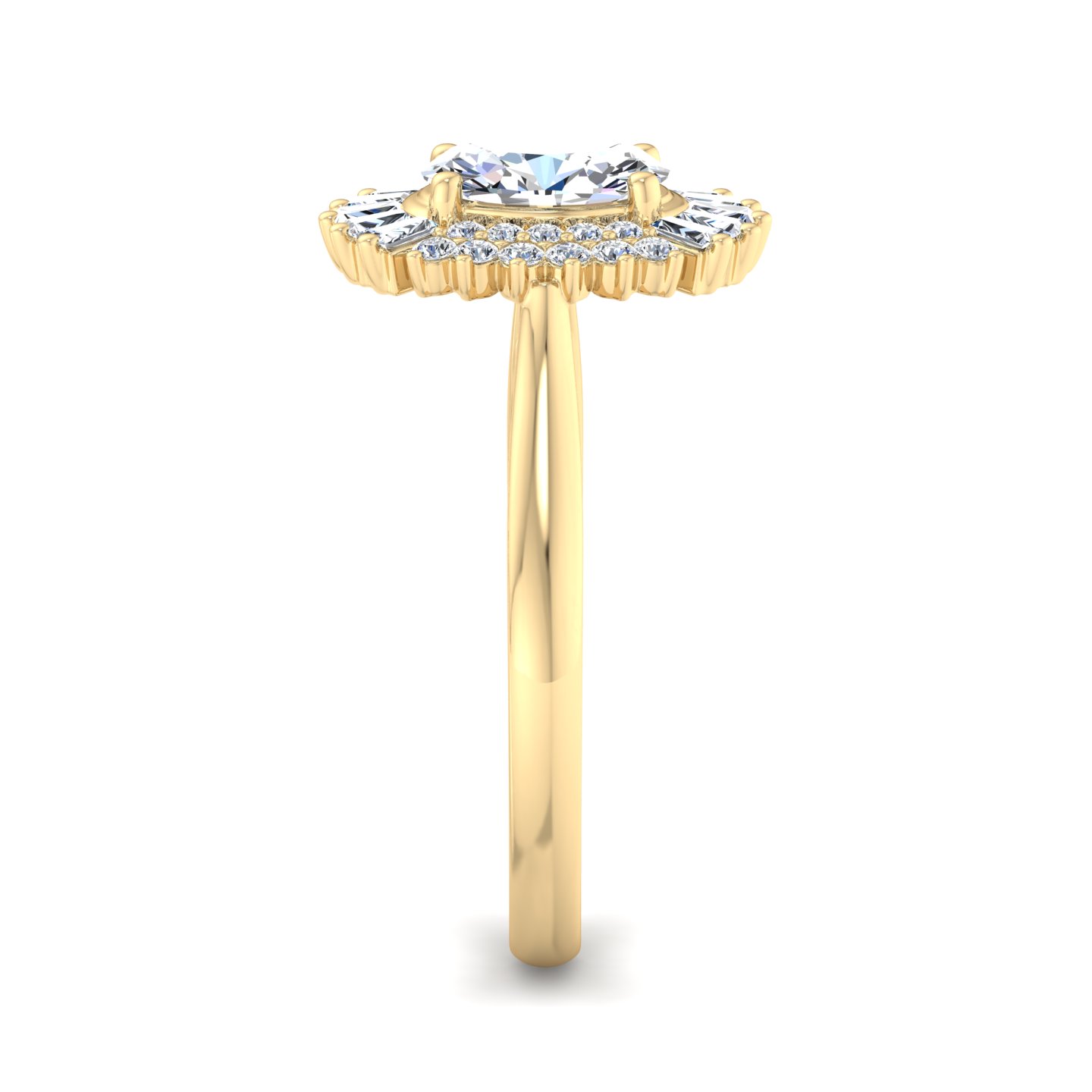 Aniyah Ballerina Style Halo Engagement Ring